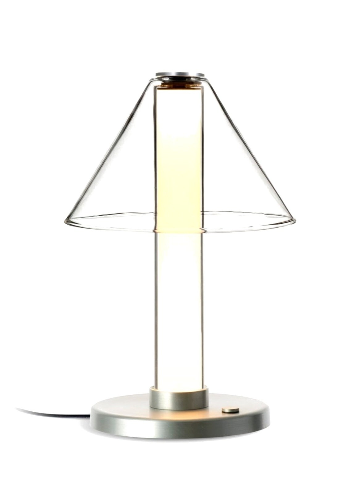 Lampe à poser Fragile S cône Marset, base aluminium