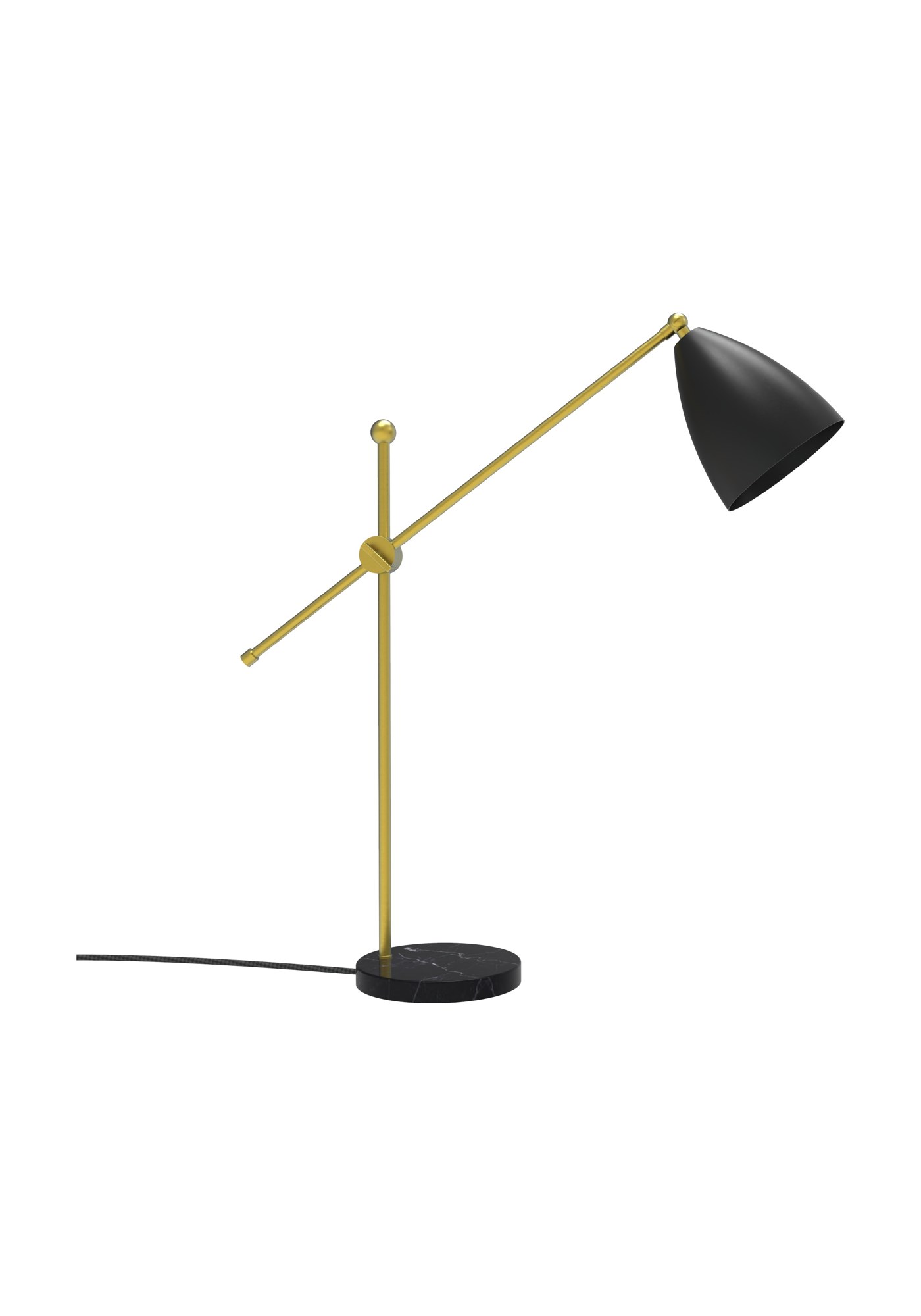 lampe à poser Nala noir mat et laiton