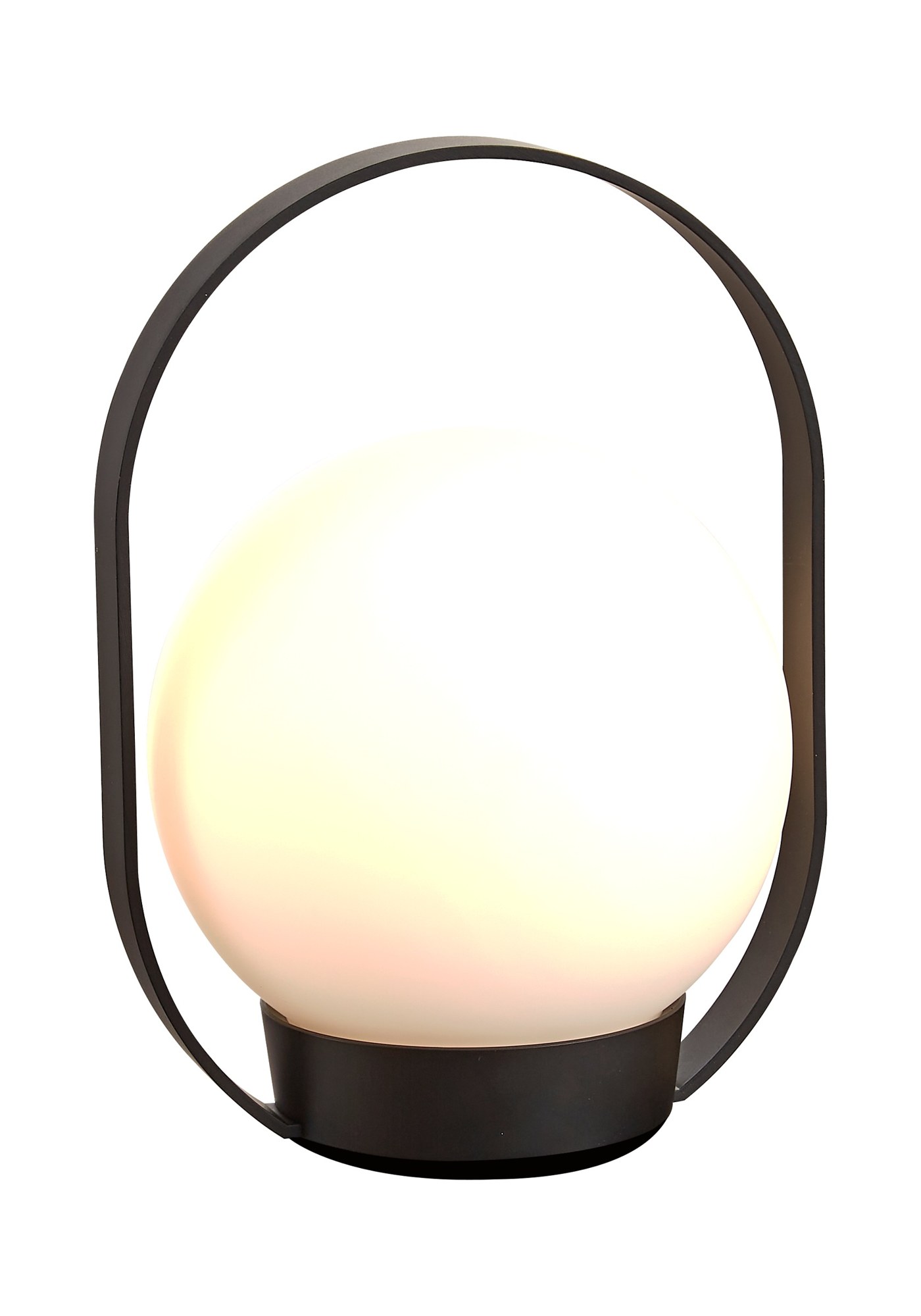 lampe à poser Palla T1 Antidark en finition noir, verre opale et aluminium