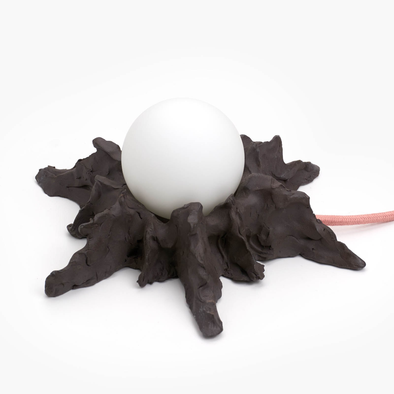 Lampe céramique Eclipse par SIUP, brun foncé faite main lampe céramique Eclipse brun foncé, vue de dessus