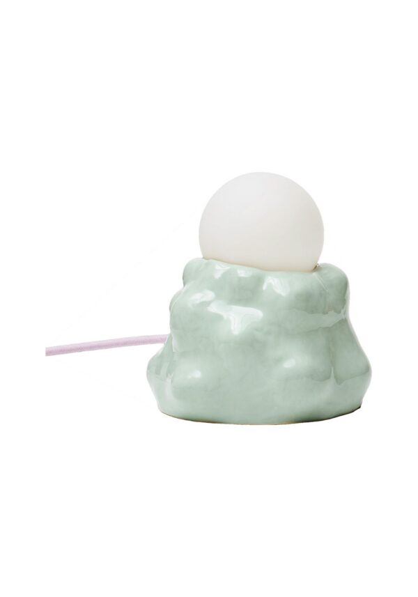 lampe céramique Minty bubble vert menthe sur fond blanc