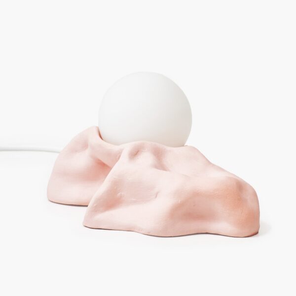 lampe céramique Pink rose pâle mat, vue de face