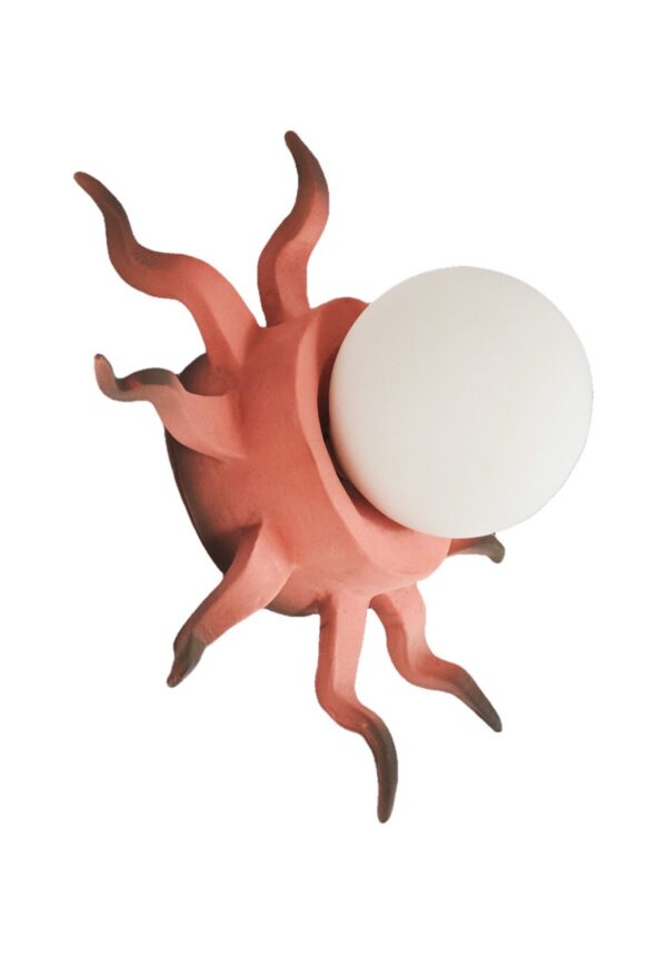 lampe céramique Solar crab corail a tentacules sur fond blanc