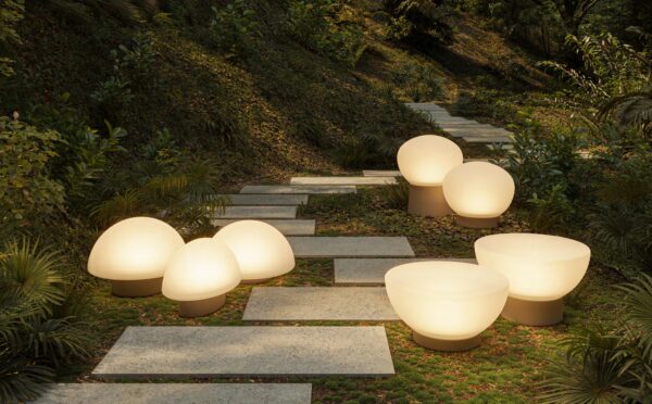 lampe d'extérieur Luna Vondom en situation, photo d'ambiance