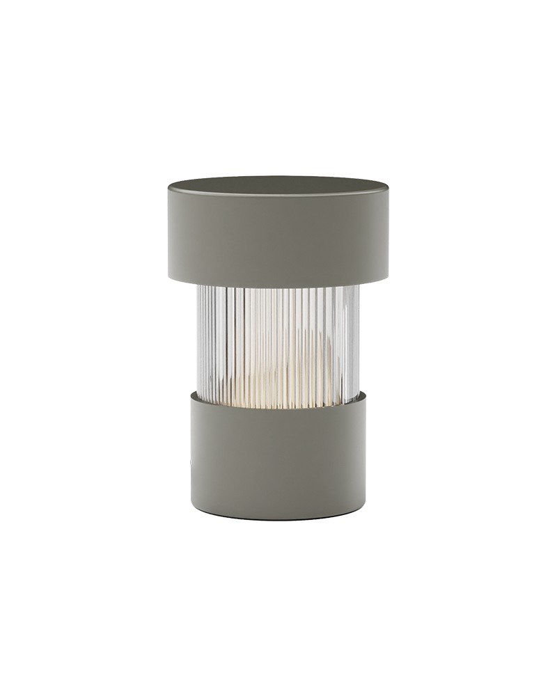 Lampe rechargeable Balise en fer et verre soufflé par Robin Lamps lampe rechargeable Balise vert, verre cannelé