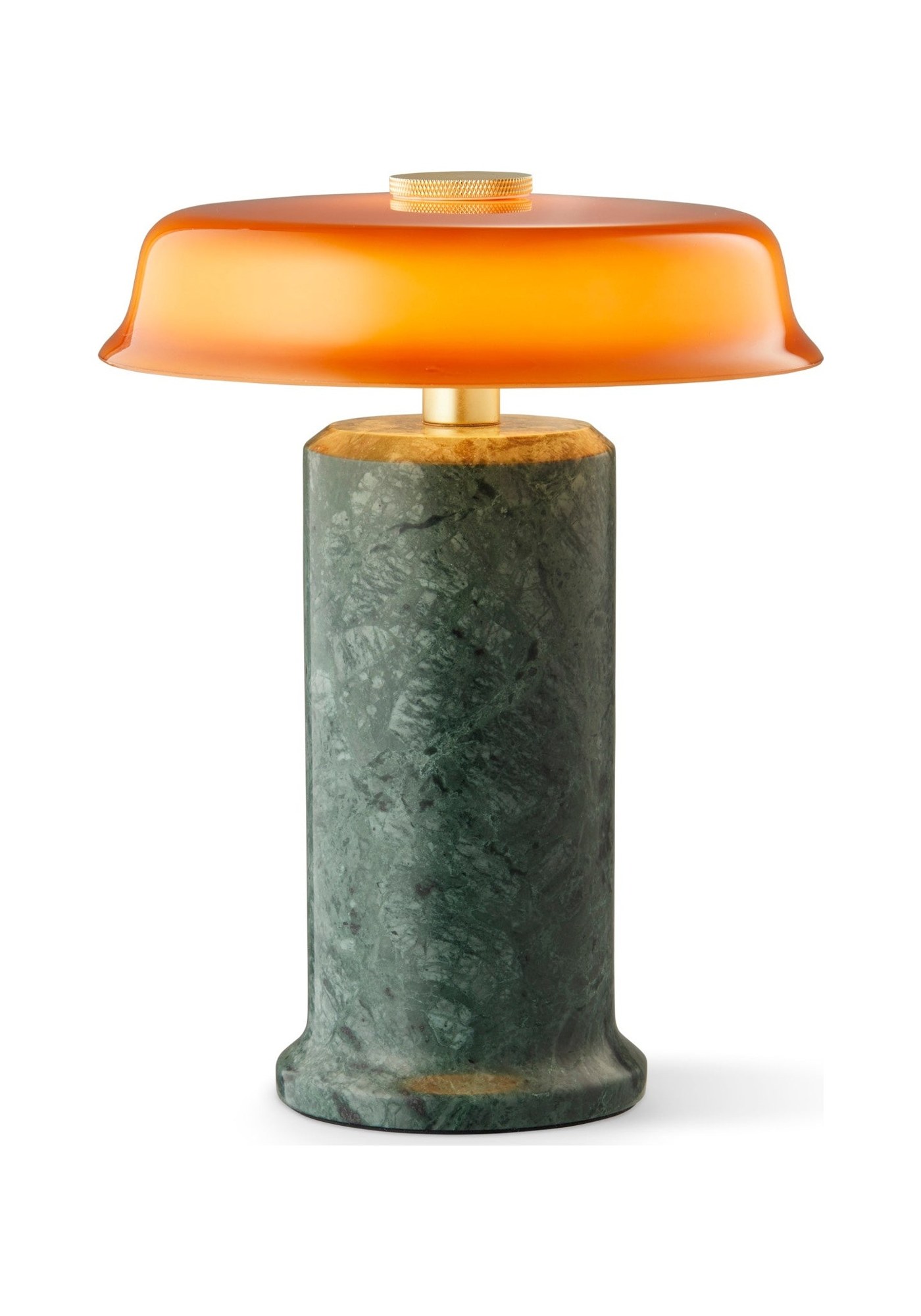 Lampe rechargeable Trip No. 2 par Design by Us, marbre et verre lampe rechargeable Trip No. 2 Design by Us, coloris Moss, marbre vert foncé et verre ambre