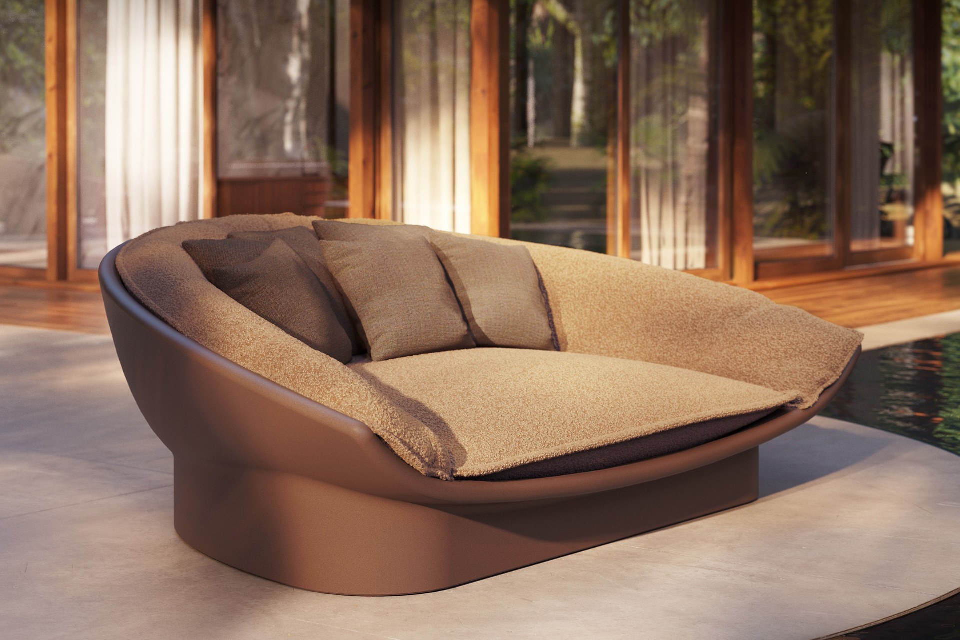 lit de jardin Luna Vondom en situation, photo d'ambiance