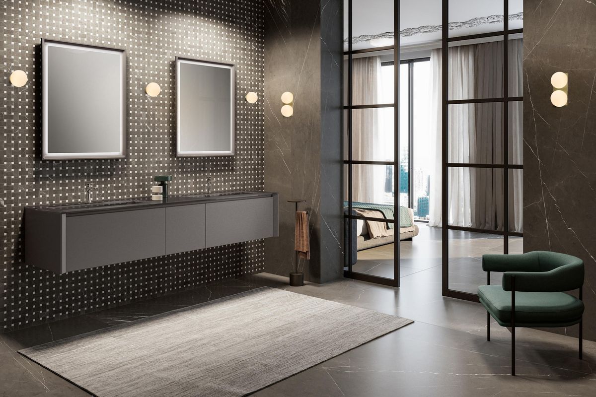 Fournisseur luminaires hôtel : comment bien choisir ? Luminaire salle de bain d'hôtel : appliques Antidark Palla IP44 au-dessus des vasques