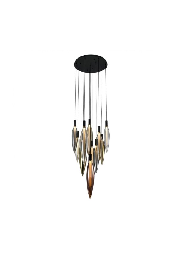 lustre 11 lumières sur fond blanc
