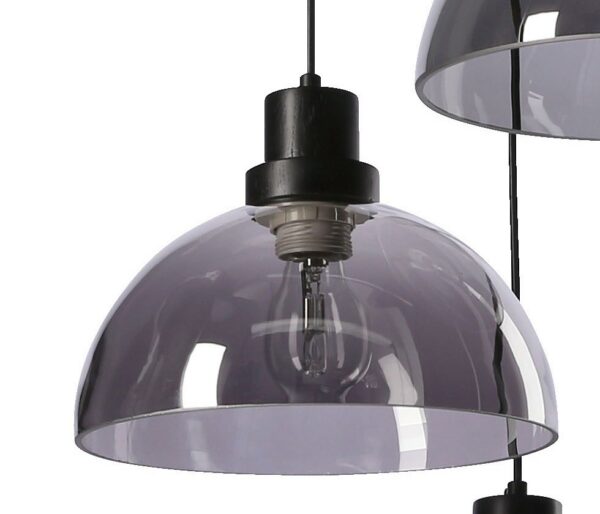 lustre trois dômes verre fumé detail d un dome en verre fume