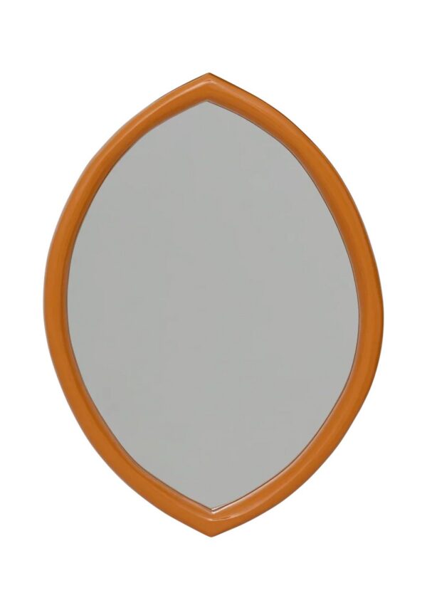 miroir Jamie Urban Nature Culture en amande, cadre orange en manguier, fond blanc