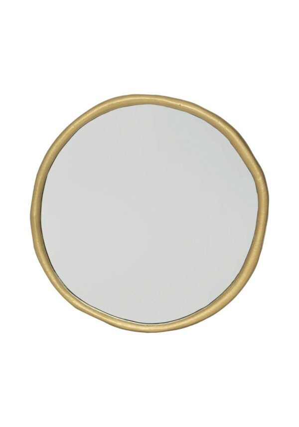 miroir Rox Urban Nature Culture rond en aluminium aspect laiton, fond blanc