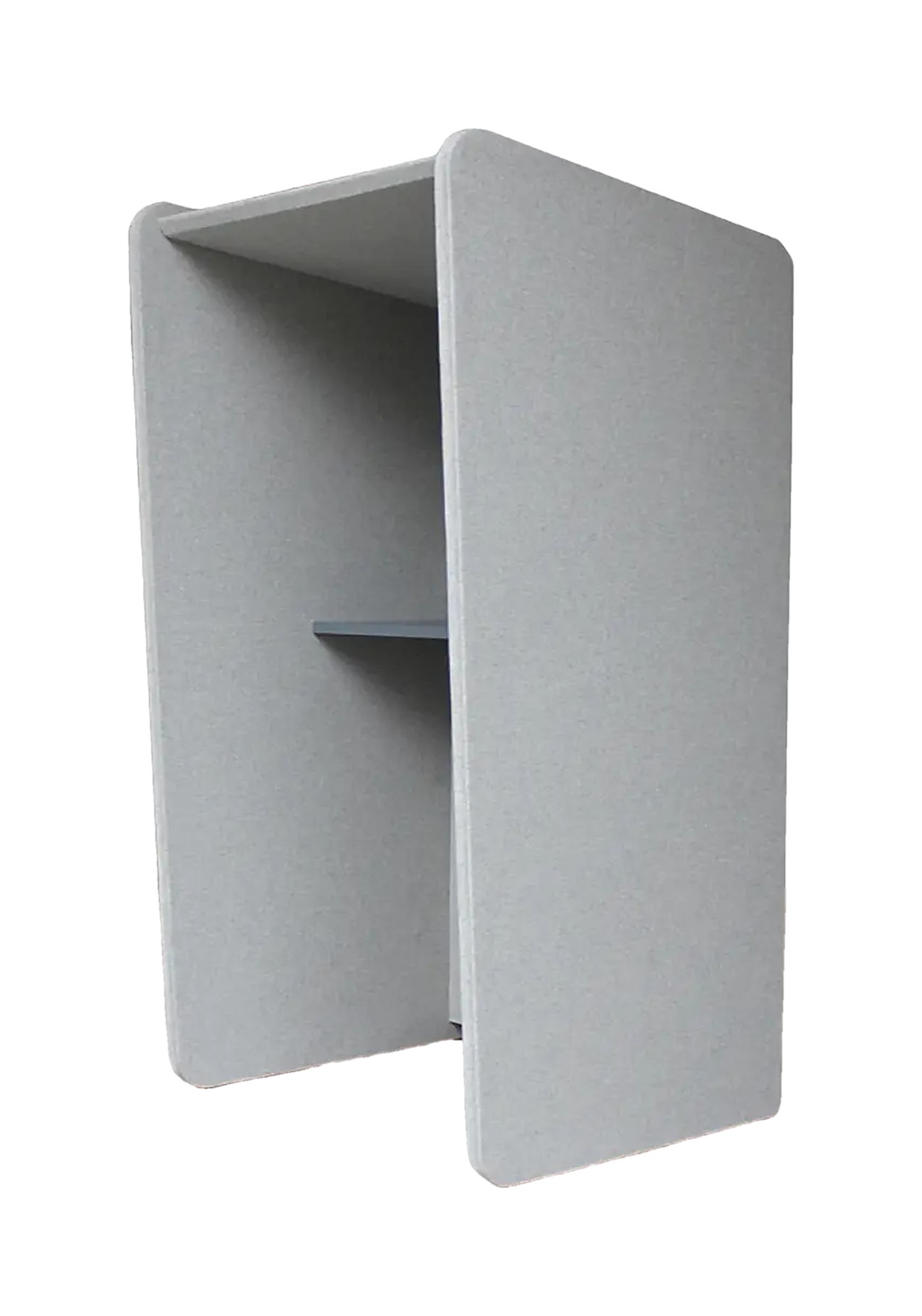 Mobilier acoustique Acoustic Furniture par Slalom, box, banc et bureau mobilier acoustique Slalom Acoustic Furniture, phone booth Spike en feutre gris, fond blanc