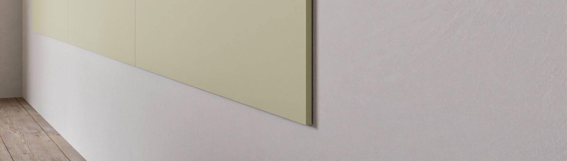 Mur d'écriture magnétique Sharp Wall par Chameleon, sans cadre mur d'écriture magnétique Sharp Wall Chameleon, détail du bord droit d'un panneau sans cadre