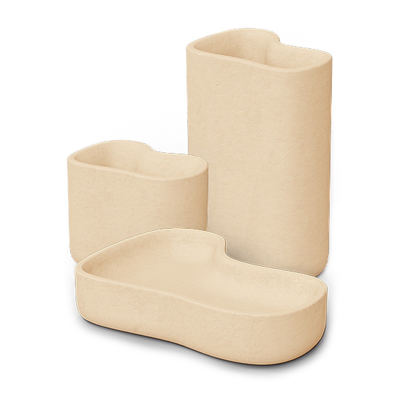 Nano jardinière Milos en polyéthylène au design contemporain par Jean-Marie Massaud x Vondom nano jardinière Milos Vondom, trio de trois formats