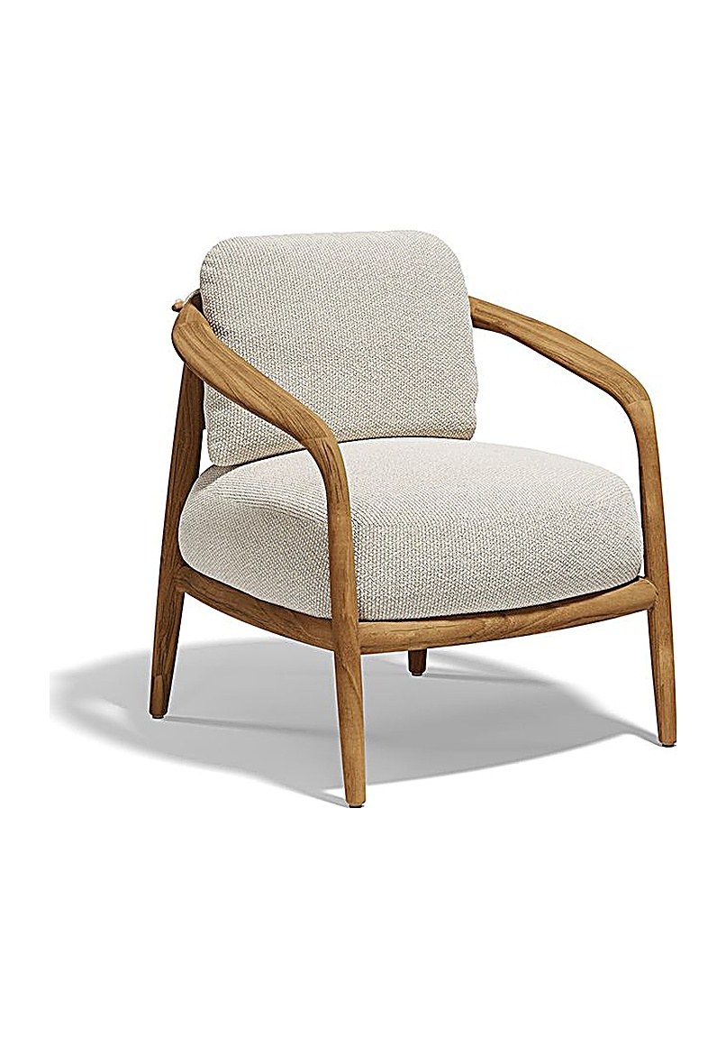 petit fauteuil lounge Fusta Vondom en teck, fond blanc