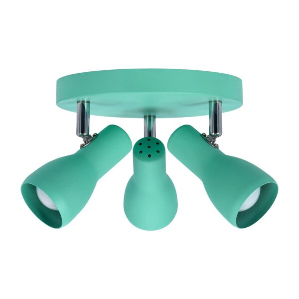 plafonnier 3 spots enfant coloris menthe sur fond blanc