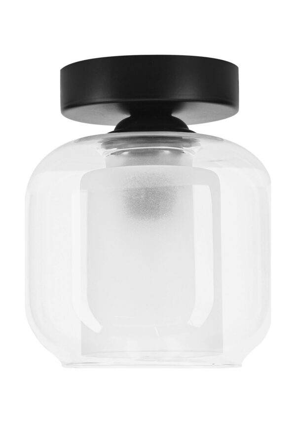 plafonnier globe verre dépoli sur fond blanc