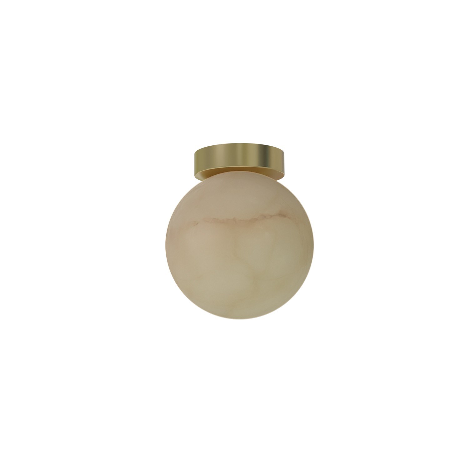 Plafonnier Royal en laiton et albâtre par Robin Lamps plafonnier Royal albâtre version sans disque, sphère en albâtre sur base en laiton, fond blanc