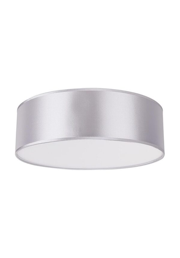 plafonnier tissu gris sur fond blanc