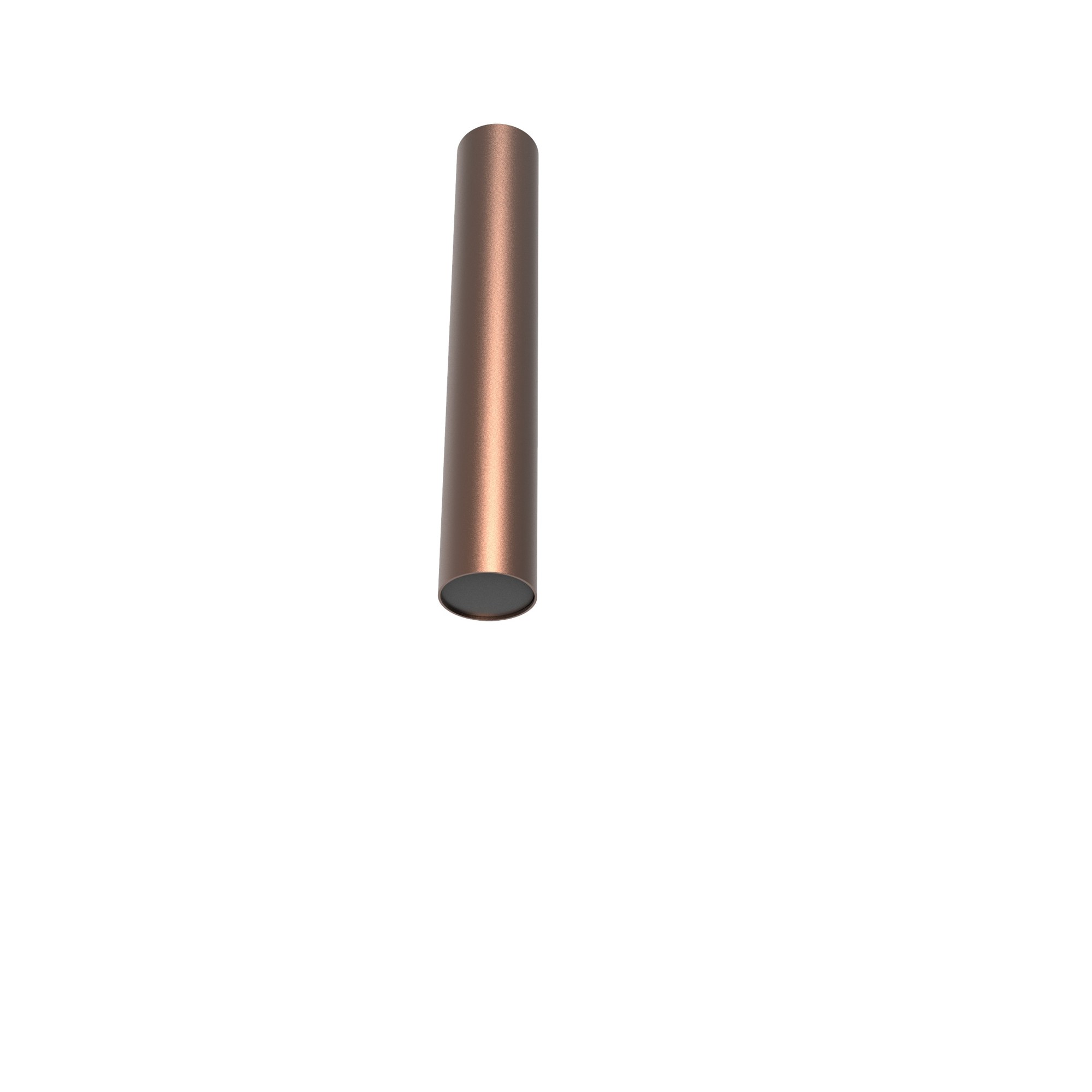 Plafonnier tube Rose en fer par Robin Lamps plafonnier tube Rose finition cuivre 25 cm, fond blanc