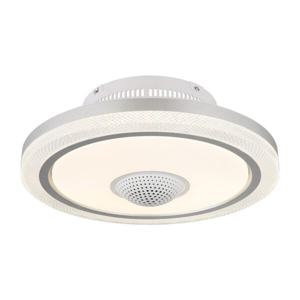 plafonnier ventilateur effet cristal blanc sur fond blanc