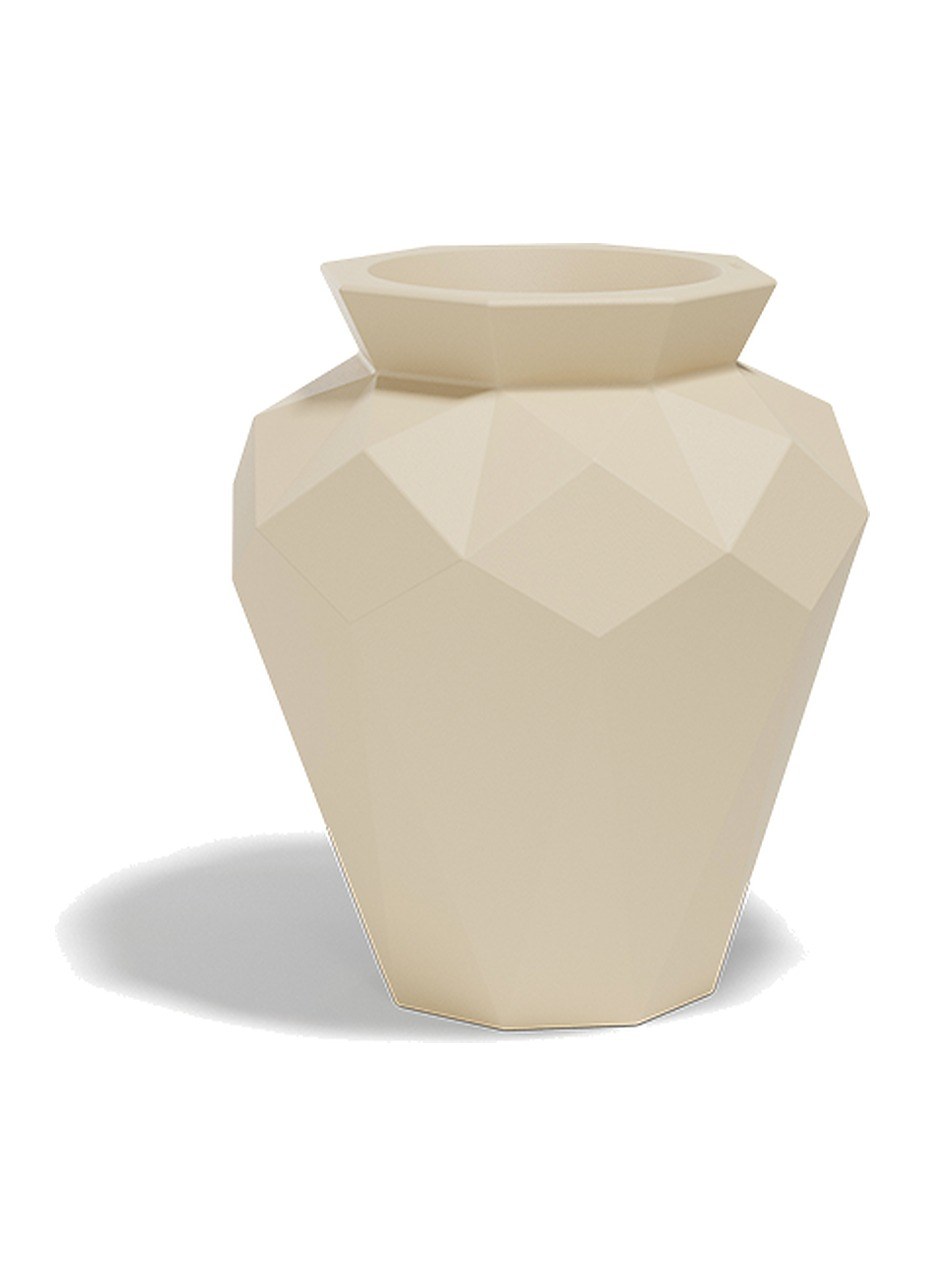 Pot de fleurs extérieur design Hanami facetté en polyéthylène x Vondom pot de fleurs extérieur design Hanami Vondom, taille 80 cm de haut vue de face