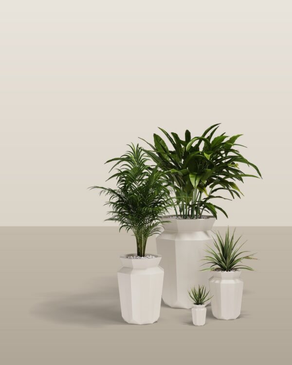 pot extérieur design Hasu Vondom, pots en situation sur une terrasse