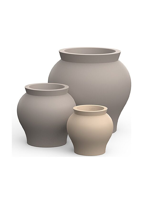 pot extérieur design Venus Vondom trois tailles en taupe et creme