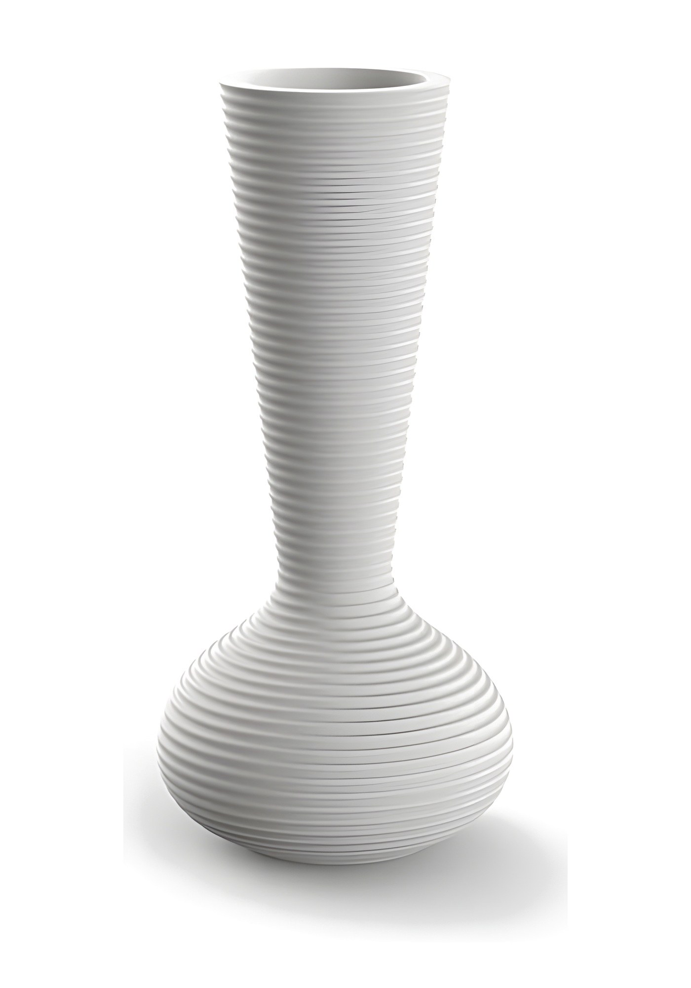 Pot géant Bloom en polyéthylène à stries par Eugeni Quitllet x Vondom pot géant extérieur Bloom en polyéthylène blanc strié, vase de 187 cm