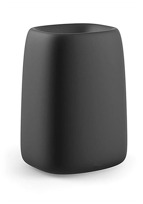 pot terrasse carré haut Vondom noir mat sur fond blanc