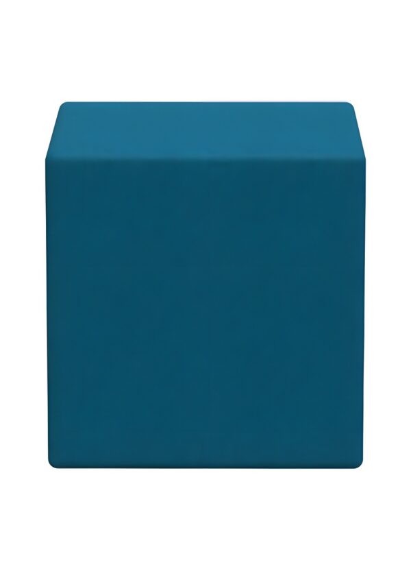 pouf acoustique BuzziCube Flat solo en tissu bleu, fond blanc