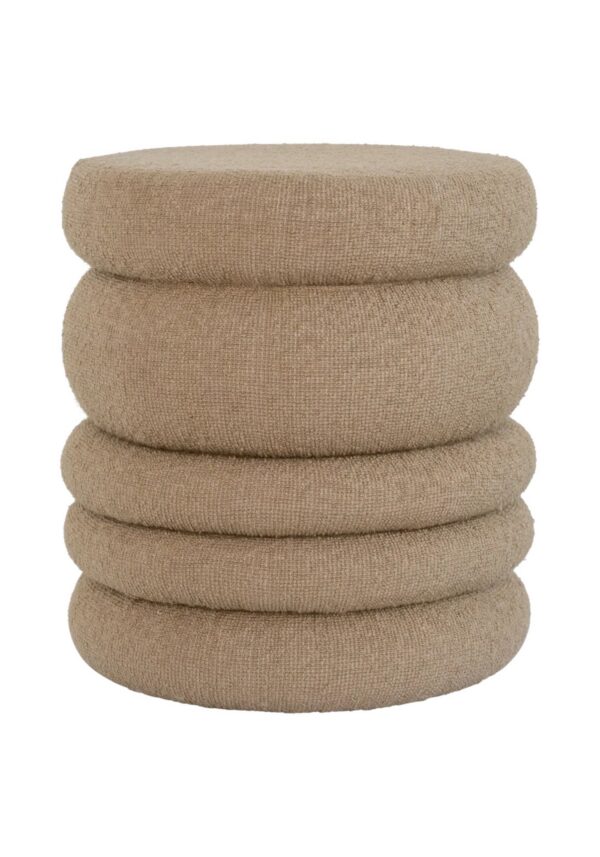 pouf bouclé Cinco Urban Nature Culture, version bouclé beige sur fond blanc