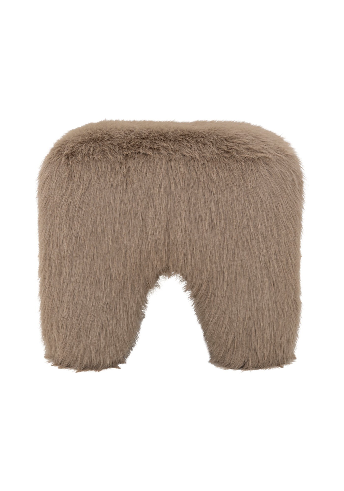 Pouf Kira par Urban Nature Culture, laine brossée ou fausse fourrure pouf Kira Urban Nature Culture, version fausse fourrure sur fond blanc