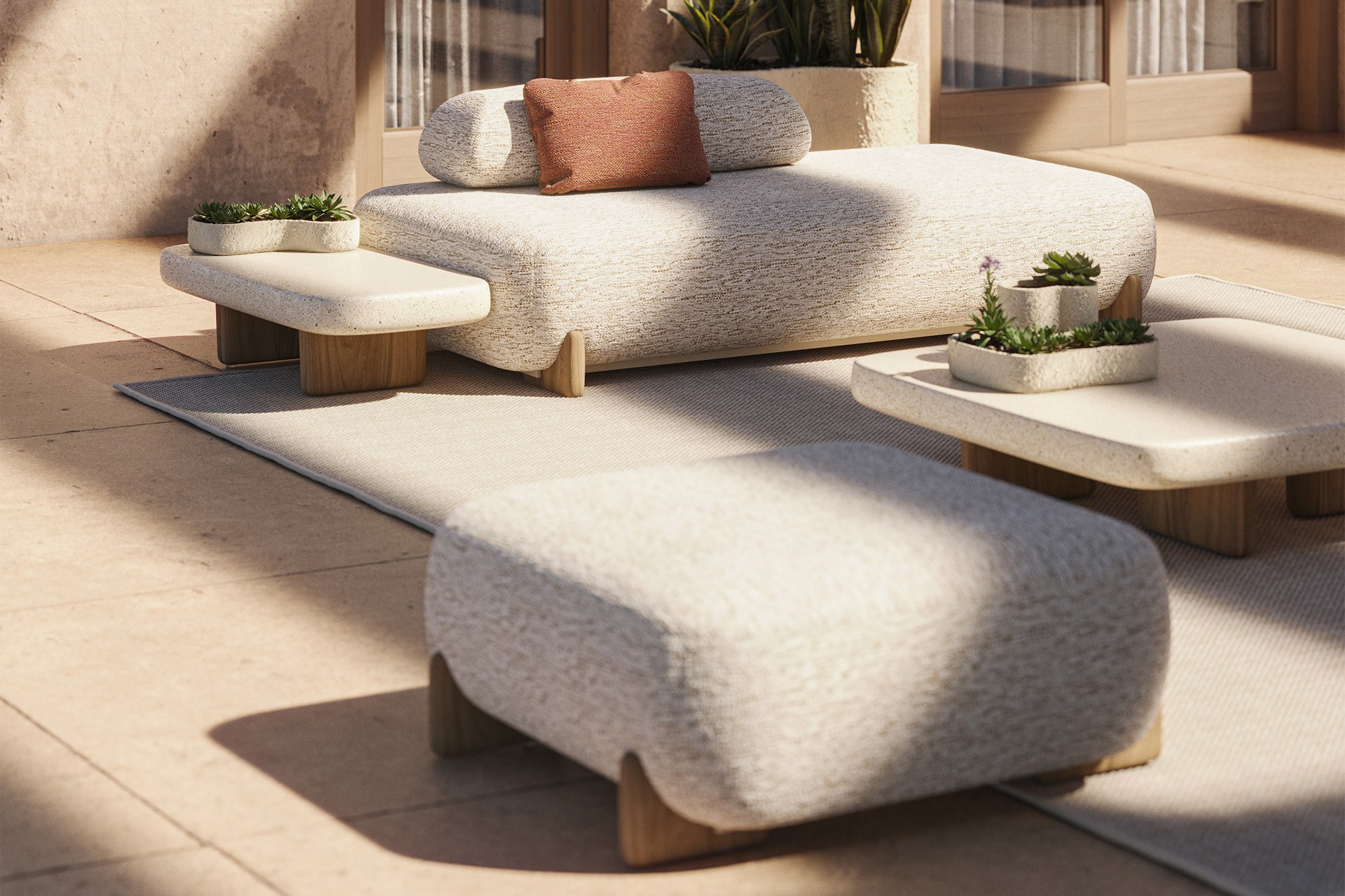 pouf Milos Vondom en situation, photo d'ambiance