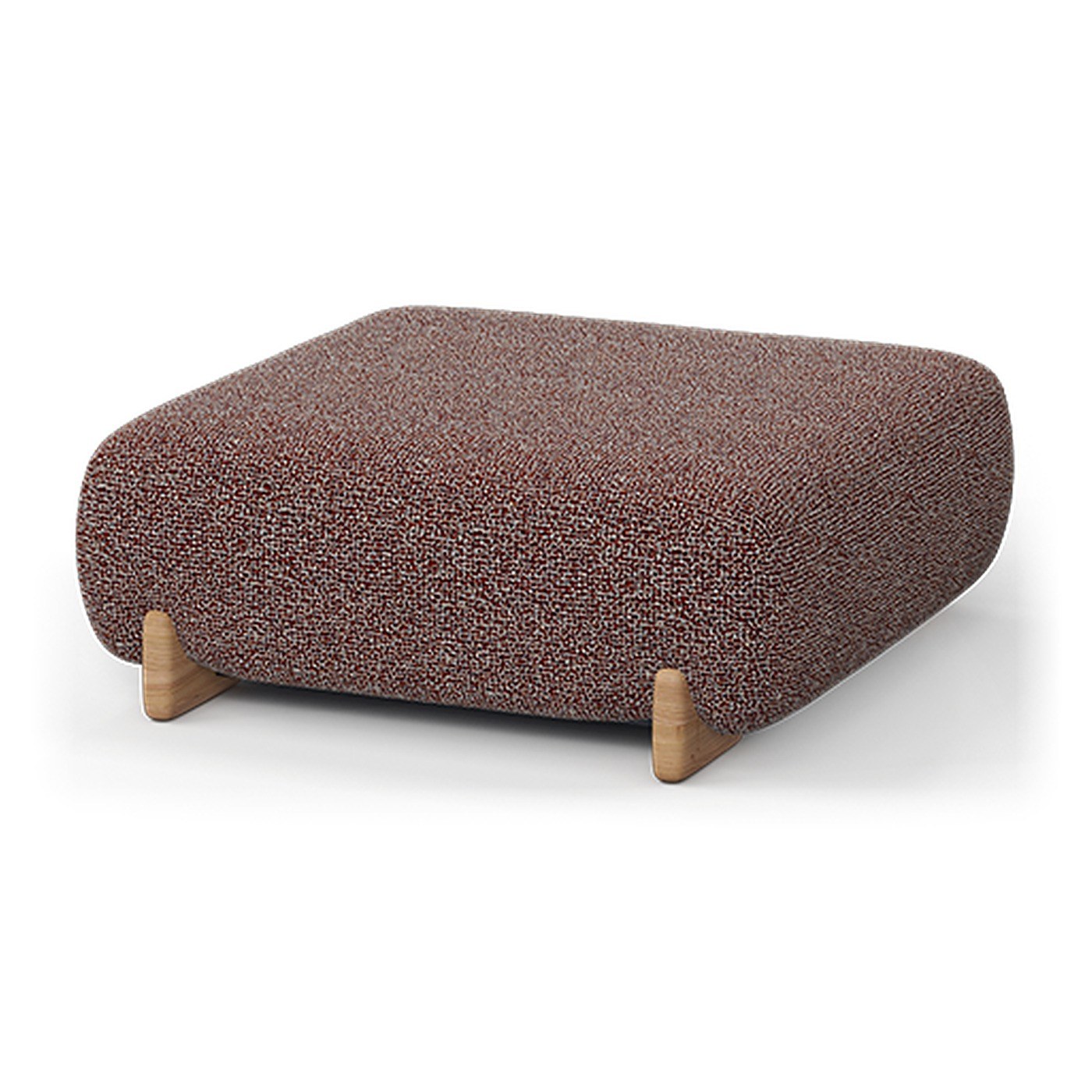 Pouf Milos en bouclé et iroko au design contemporain par Jean-Marie Massaud x Vondom pouf Milos Vondom taille M, coloris grenat