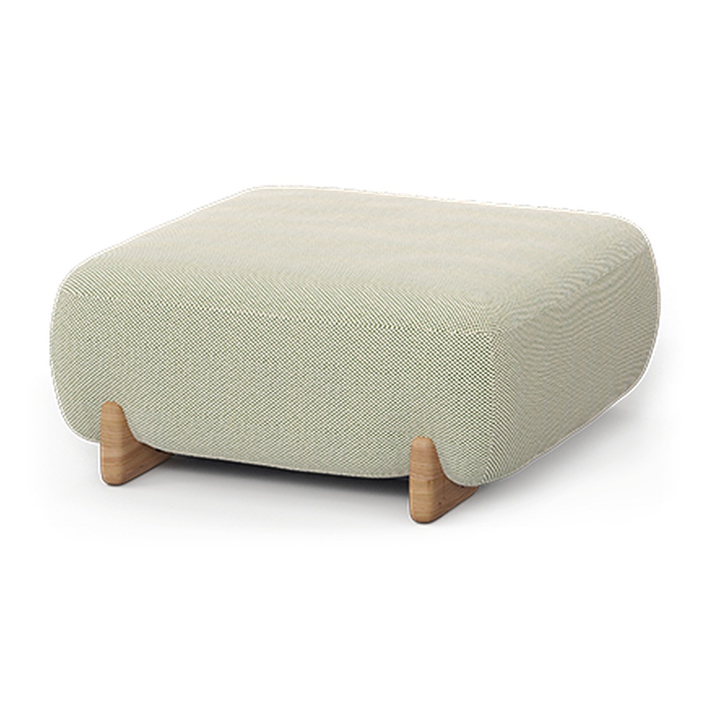 Pouf Milos en bouclé et iroko au design contemporain par Jean-Marie Massaud x Vondom pouf Milos Vondom taille S, coloris crème