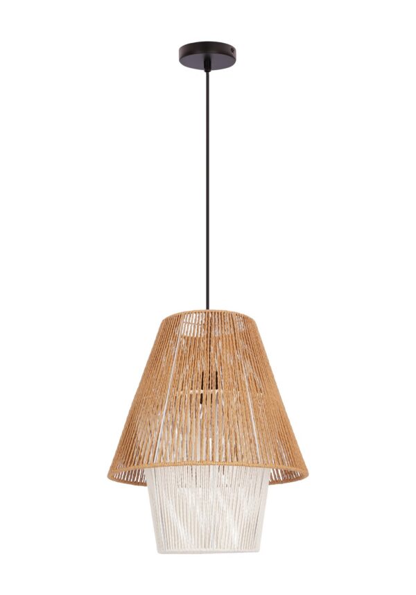 suspension abat-jour fils tressés version 40 cm sur fond blanc
