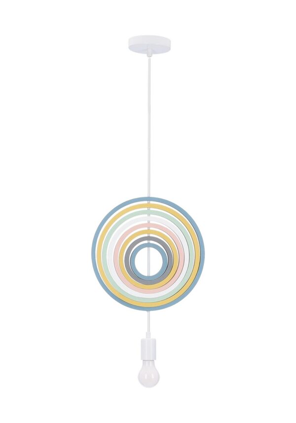 suspension anneaux colorés pastel pour chambre d enfant
