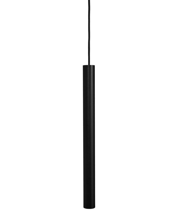 Suspension Asta LED noire, tube d'aluminium Ø40 mm