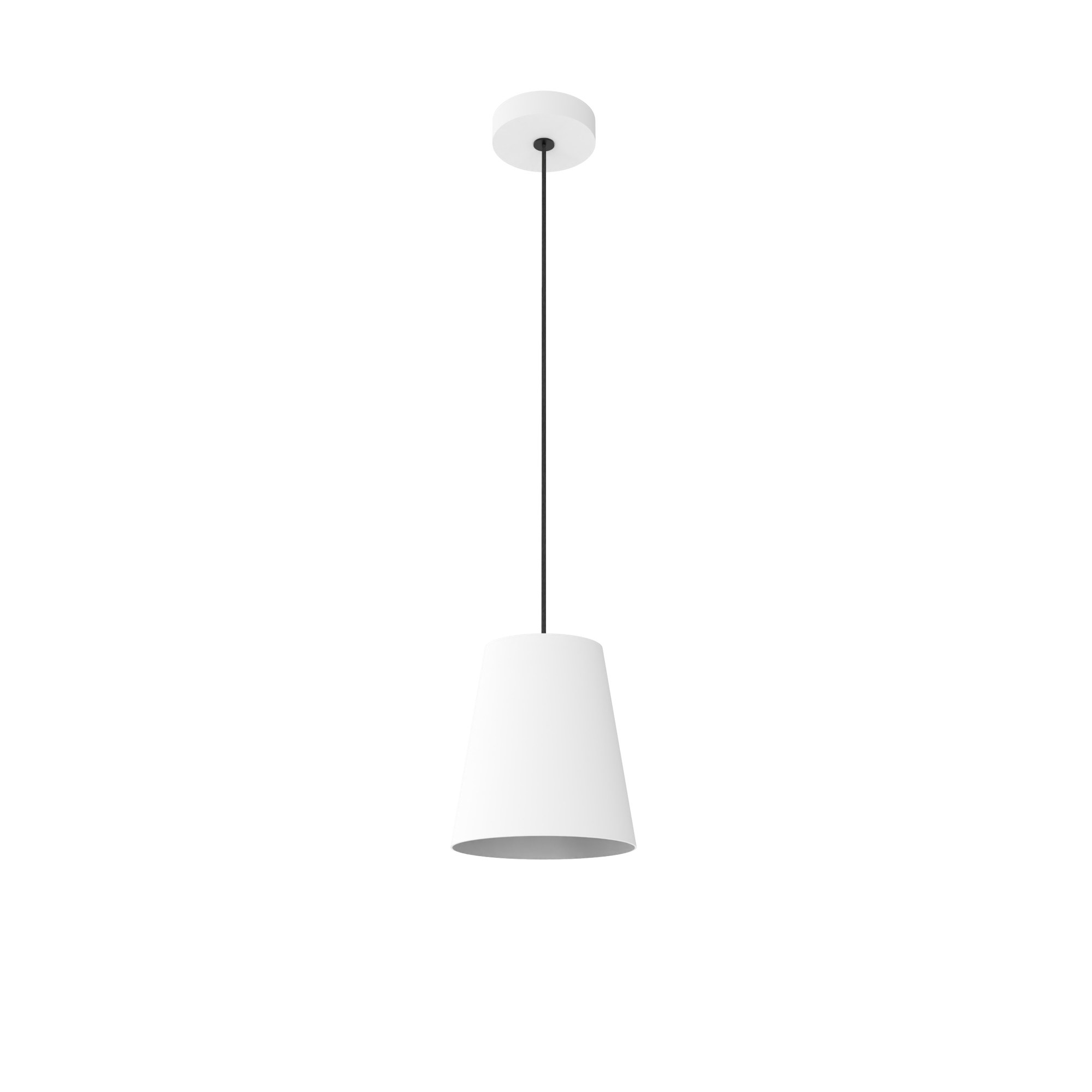 Suspension Astra en aluminium par Robin Lamps suspension Astra abat-jour conique blanc mat en aluminium, vue de face