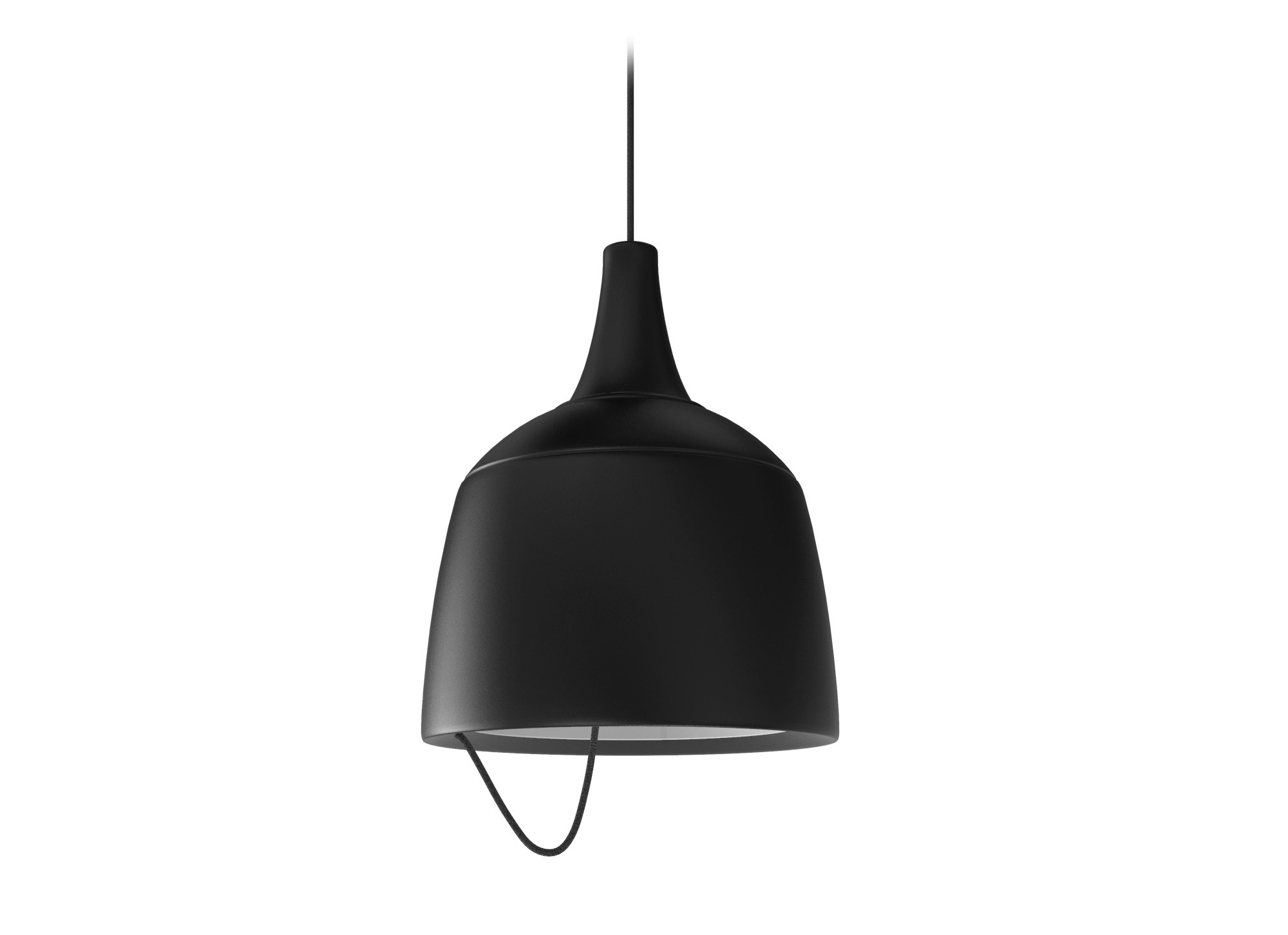 Suspension Barna en aluminium par Robin Lamps suspension Barna Ø 28 cm noir mat, vue sur fond blanc