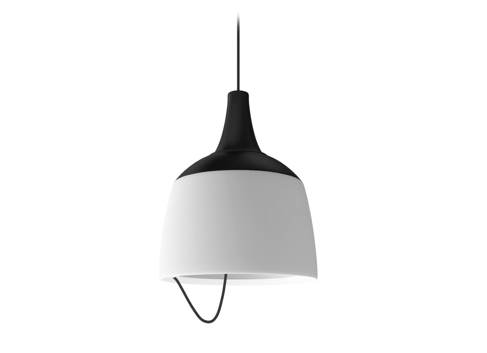 Suspension Barna en aluminium par Robin Lamps suspension Barna Ø 28 cm noir et blanc mat, vue sur fond blanc