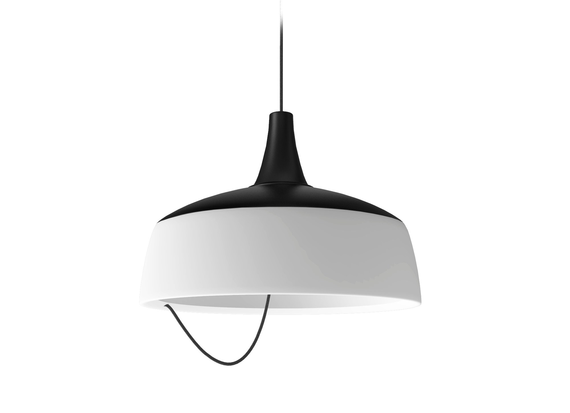 Suspension Barna en aluminium par Robin Lamps suspension Barna Ø 45 cm noir et blanc mat, vue sur fond blanc
