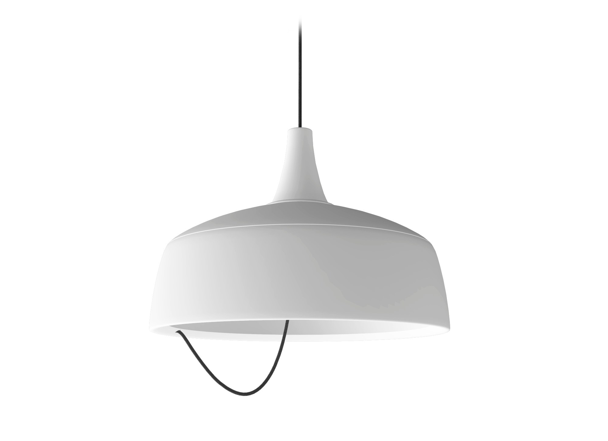 Suspension Barna en aluminium par Robin Lamps suspension Barna Ø 45 cm blanc mat, vue sur fond blanc