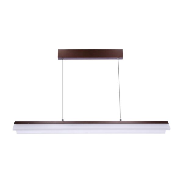 suspension barre LED marron sur fond blanc