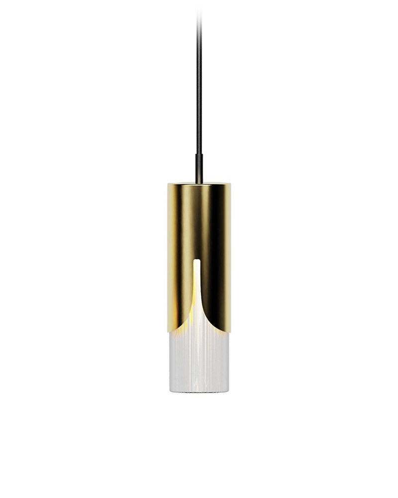 Suspension Bisel en verre soufflé par Robin Lamps suspension Bisel taille M, finition or