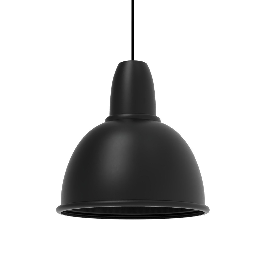Suspension Bissi en aluminium par Robin Lamps suspension Bissi gros plan sur son abat-jour en aluminium noir mat