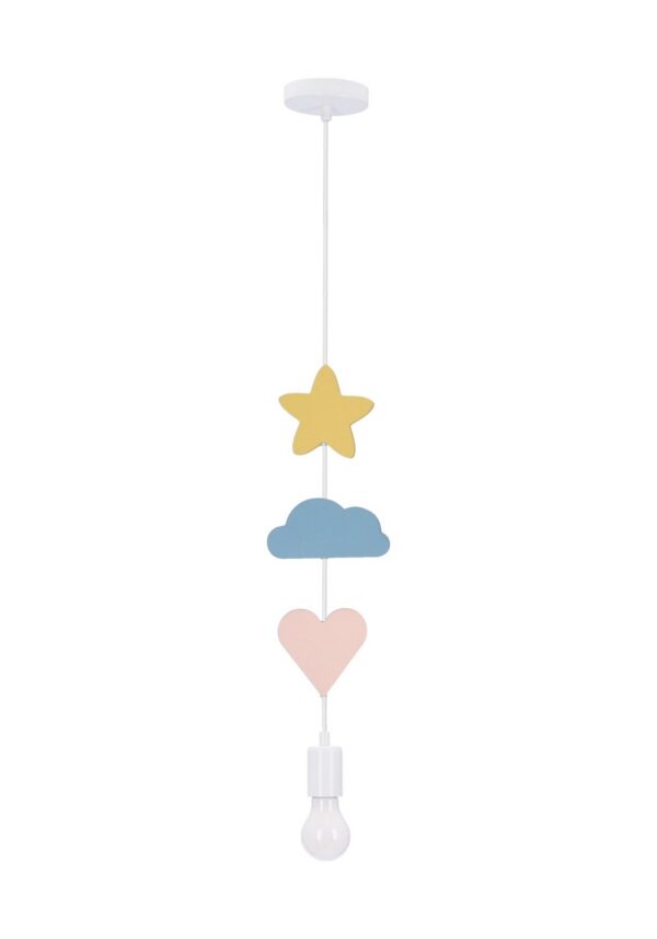 suspension cœur rose guirlande étoile nuage et cœur