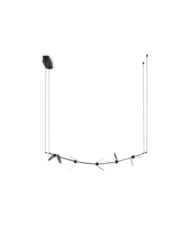 suspension Curved OliveLab, vue d'ensemble de la finition noir mat